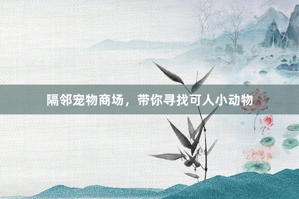 隔邻宠物商场，带你寻找可人小动物